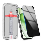MyBat Pro Privacy Full Coverage Tempered Glass Screen Protector with Installation Tray for Apple iPhone 15 Plus
